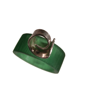 Akryl silver ring smaragd grön